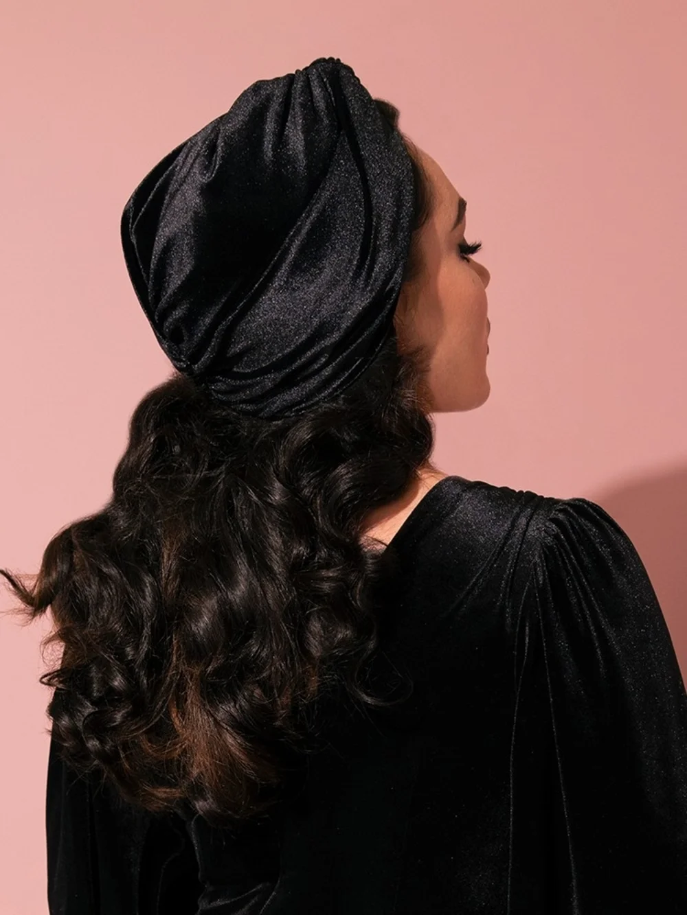 Vixen by Micheline Pitt Black Velvet Maxi Wrap Gown - Picture 2 of 4